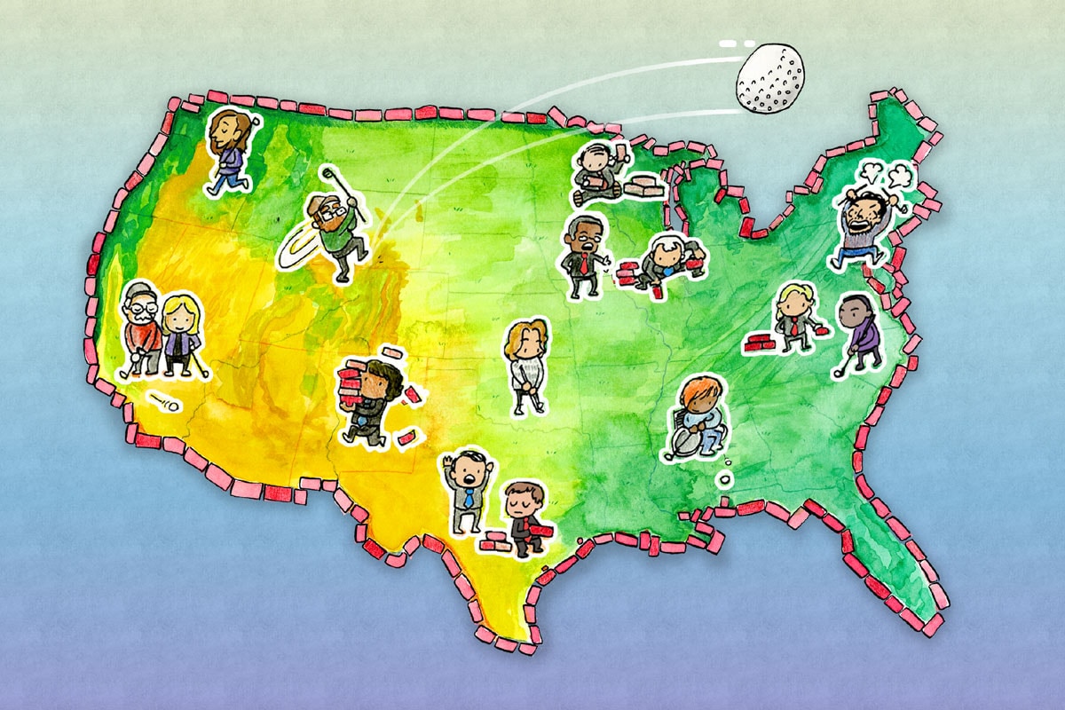 Play mini golf on a course made of unusual congressional districts