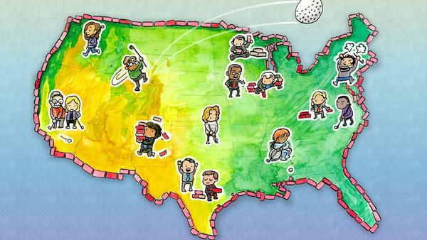 Play mini golf on a course made of unusual congressional districts
