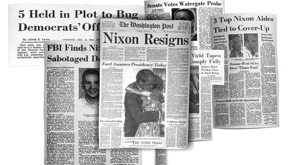 Timeline of Watergate scandal revelations, from break-in to Nixon's resignation