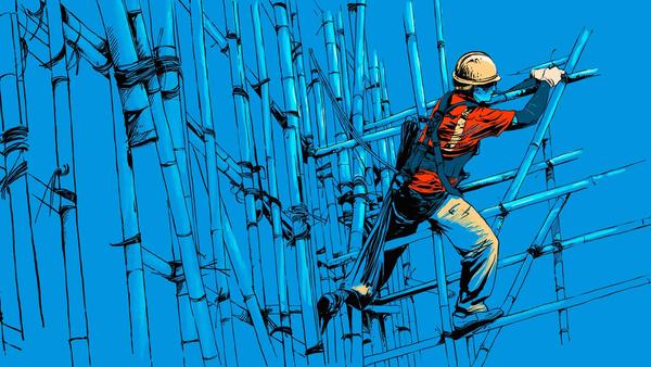 Why Hong Kong uses bamboo scaffolding, and meet the spider-men who climb it: a visual explainer